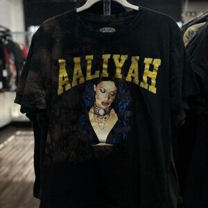 Vintage Aaliyah Mineral Wash T-Shirt Size Large | Y2K R&B Graphic Tee 90s Style
